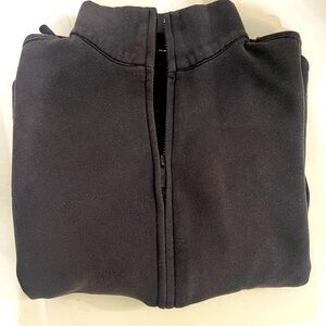 Dark gray distressed lulu lemon crew neck full zip up